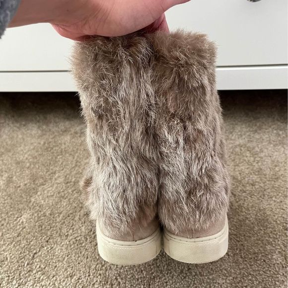 Tory Burch Anjelica Suede and Rabbit Fur Boot - Brown - size 7 - Picture 5 of 10
